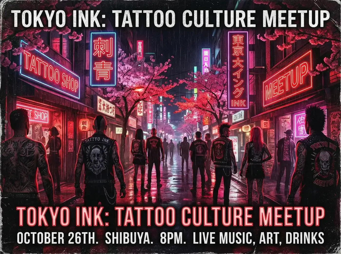 花臂夫夫 东京纹身文化之夜活动海报